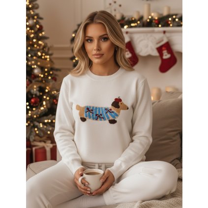 221759 damsky svetr s aplikaci psa chicpaws dstreet my2542z velikost s m barva telova