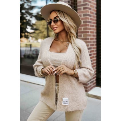223451 numoco stylovy kardigan z mekkeho svetroveho upletu bezovy 631 1 velikost uni barva bezova