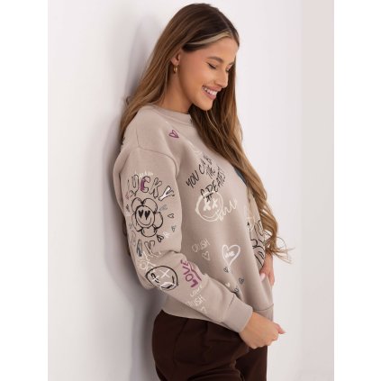 226887 damska mikina d10608bc02804a sublevel barva bezova velikost l