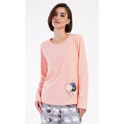 225507 damske pyzamo dlouhe betty barva ruzova svetle velikost xl