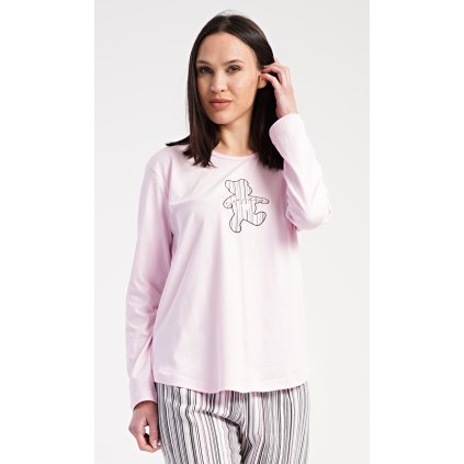 228006 damske pyzamo dlouhe paulina barva ruzova svetle velikost s