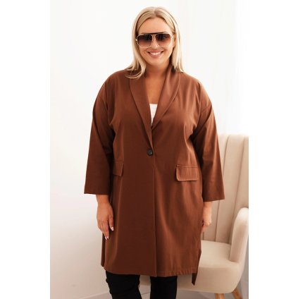 229566 damska parka plus size art23159 punto velikost uni barva hneda