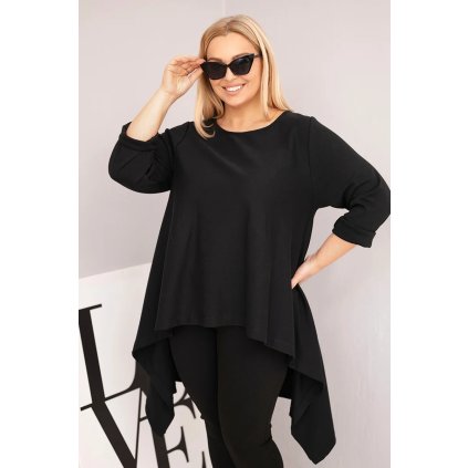 230922 damska tunika plus size bavlnena s asymetrickym strihem velikost uni barva cerna