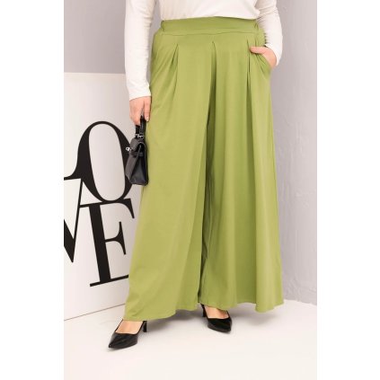 230928 damske bavlnene kalhoty plus size s volnym strihem velikost uni barva zelena