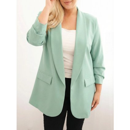 230940 damske sako plus size velikost uni barva tyrkysova
