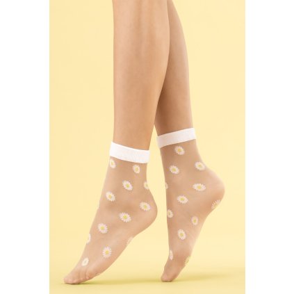 63235 2 silonkove ponozky fiore daisy 20 den velikost uni barva bila