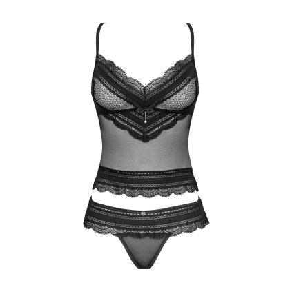 178232 5 komplet obsessive ivannes top thong velikost 2xl 3xl barva cerna
