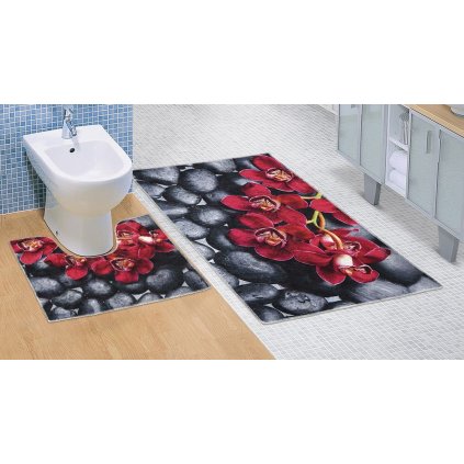 Kúpeľňová a WC predložka Orchidea 3D