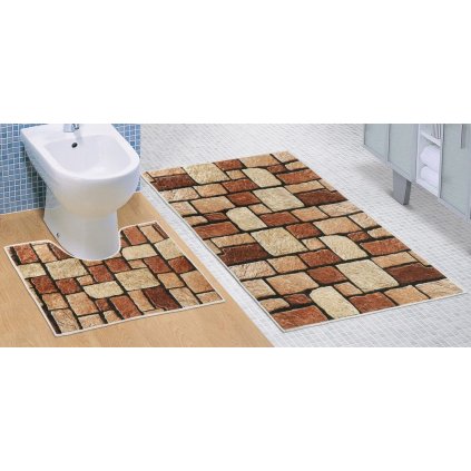 Kúpeľňová a WC predložka Kamenná dlažba 3D