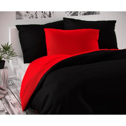 Saténové obliečky LUXURY COLLECTION 140x200, 70x90cm červené / čierne