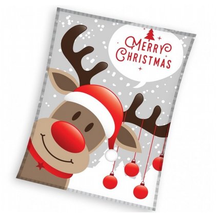 Mikroflanelová vianočná deka Sob Rudolf