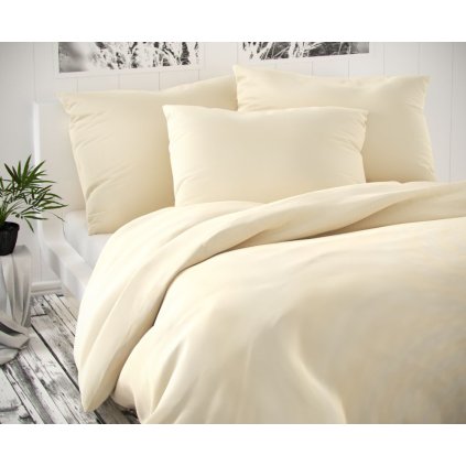 Saténové obliečky LUXURY COLLECTION 140x200, 70x90cm smotanové