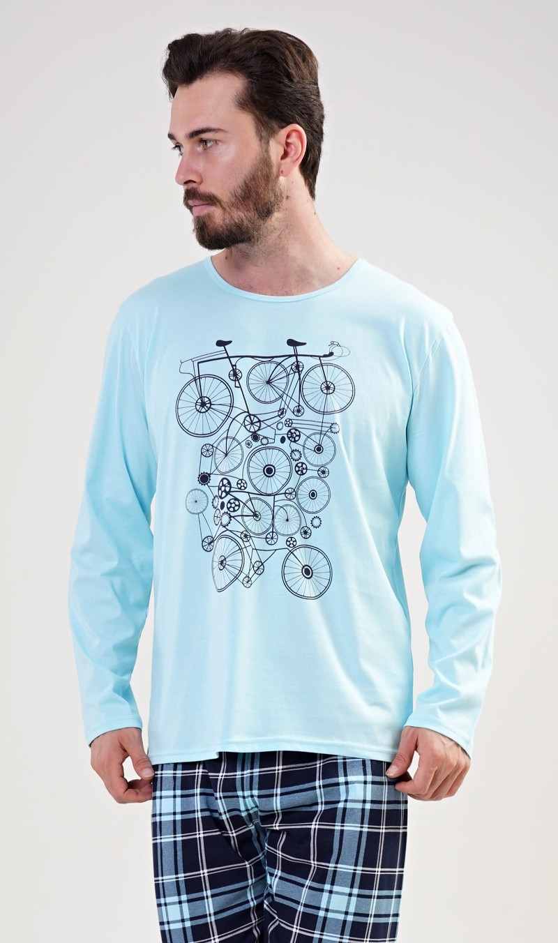 Pánske pyžamo dlhé Bicykel Farba: Zelená, Veľkosť: XL