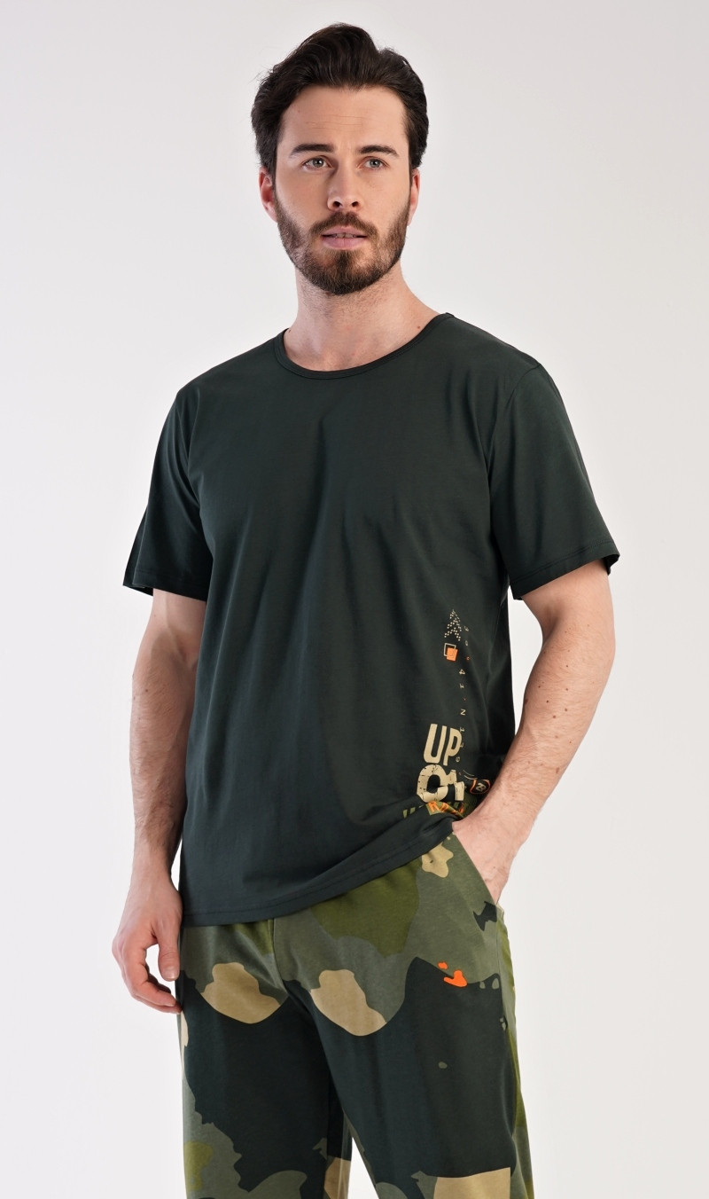 Pánske pyžamo dlhé Army Farba: Čierna, Veľkosť: M