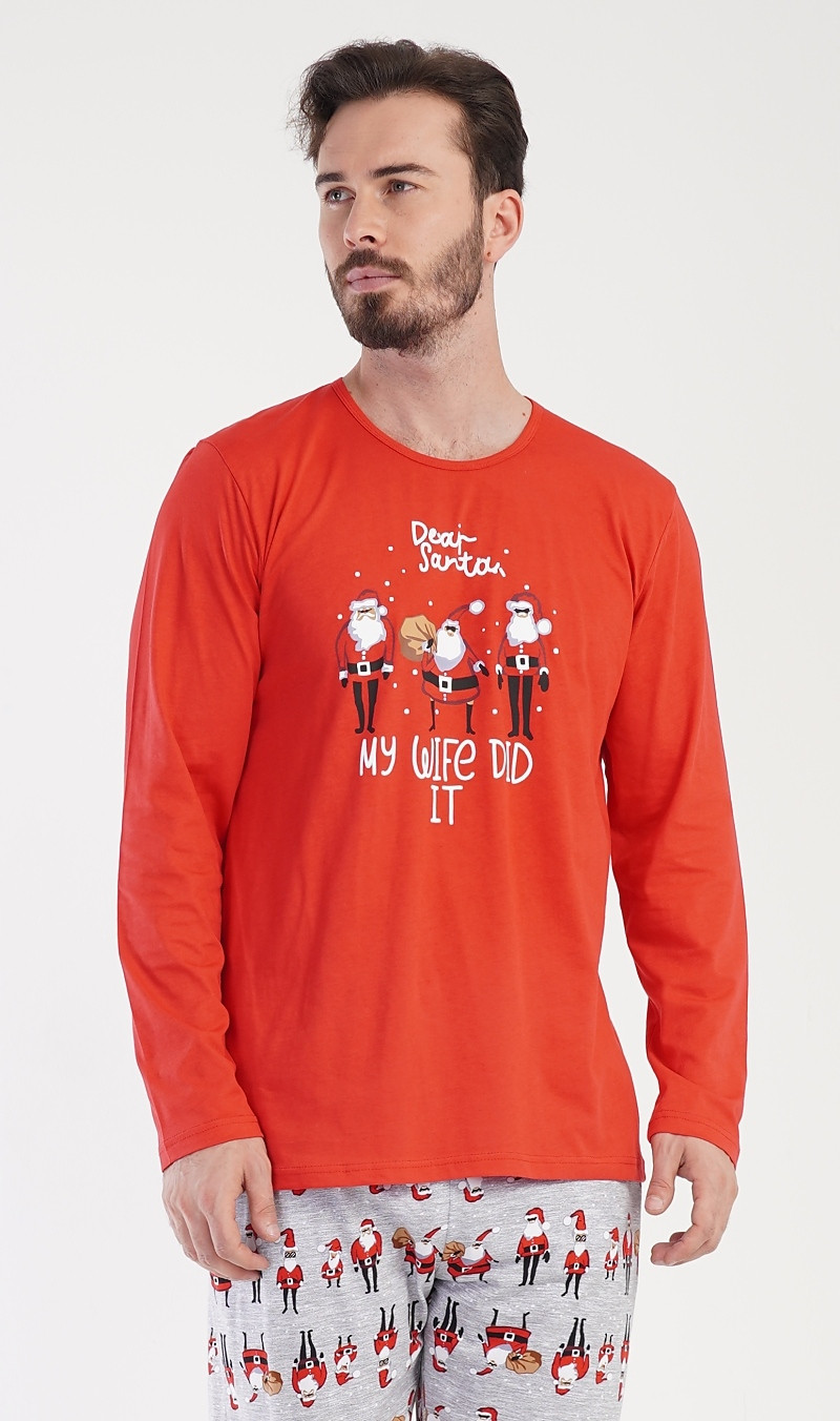 Pánske pyžamo dlhé Santa Farba: Červená, Veľkosť: XL