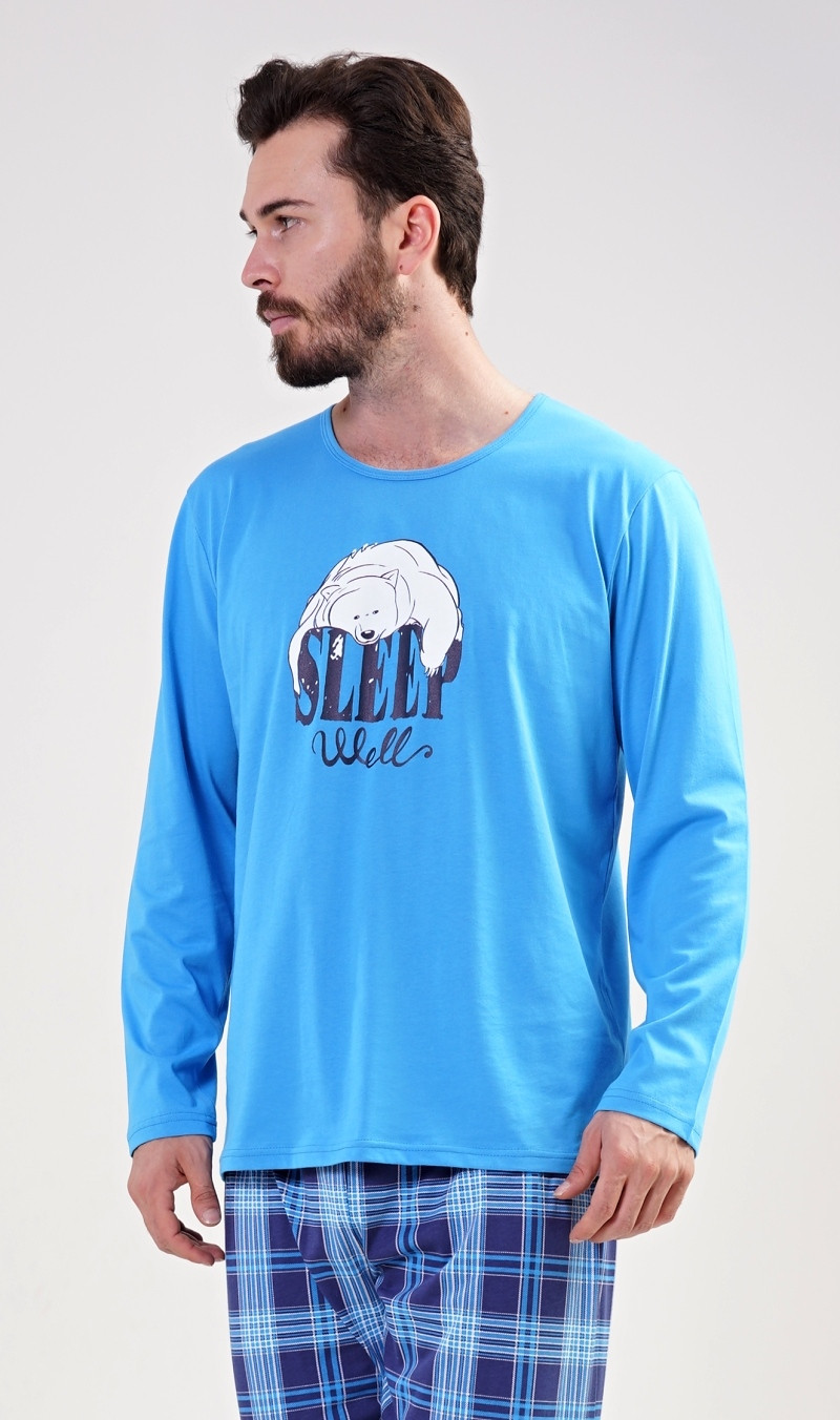 Pánske pyžamo dlhé Sleep well Farba: Modrá, Veľkosť: 2XL