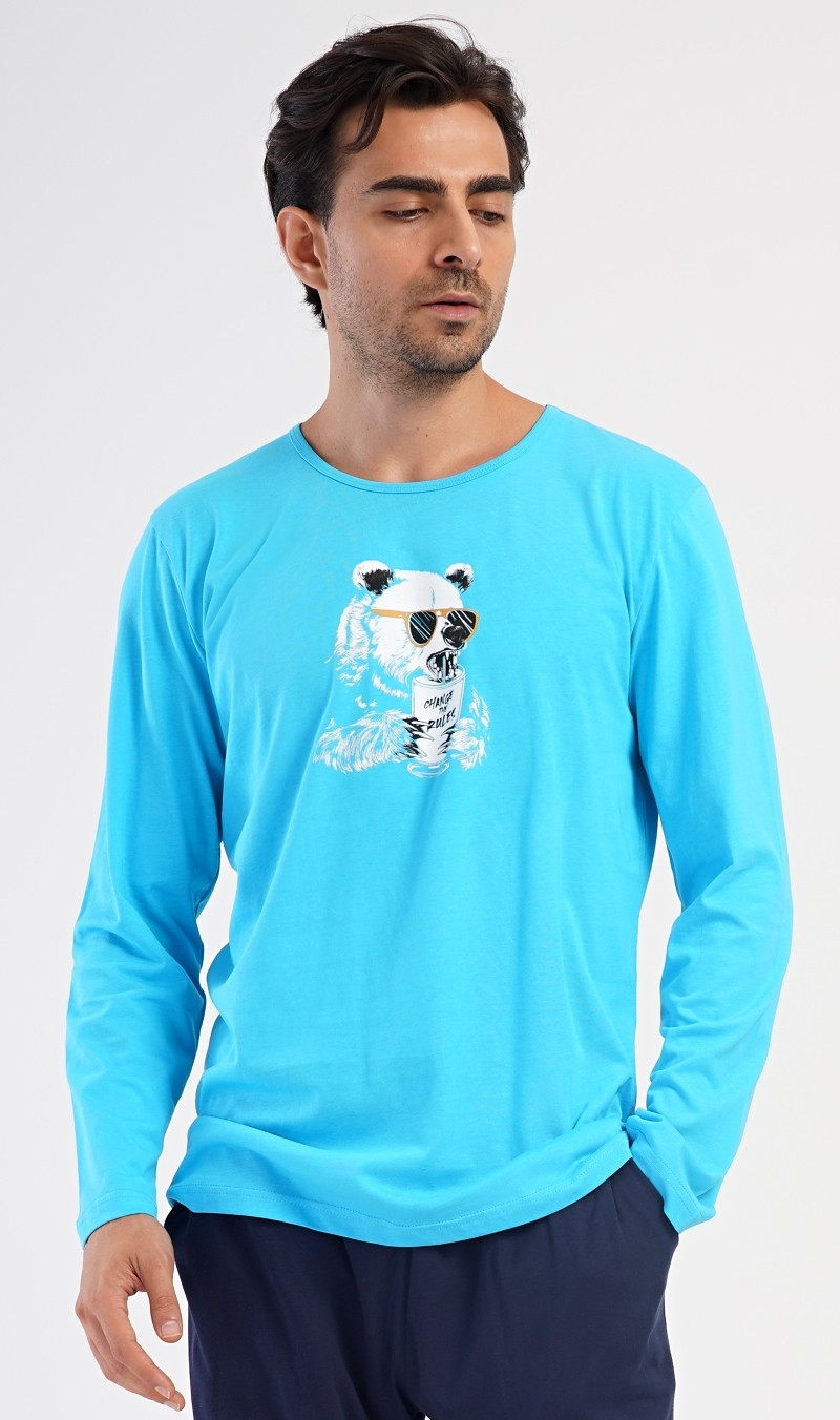 Pánske pyžamo dlhé Ice party Farba: Tyrkysová, Veľkosť: 2XL