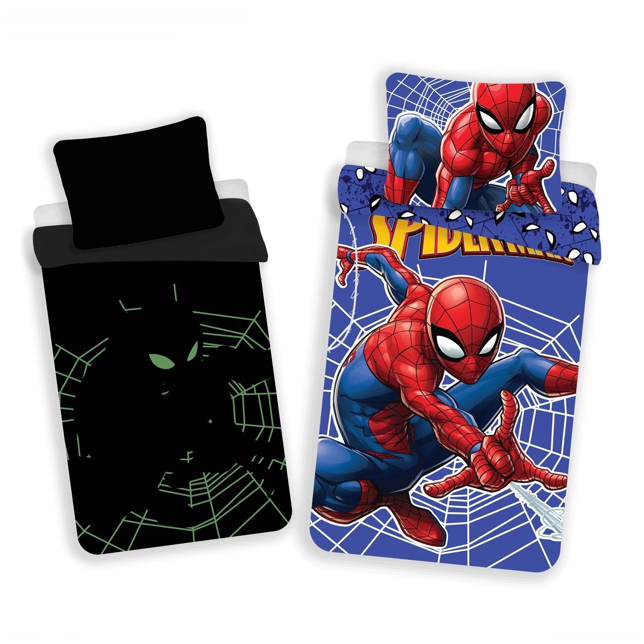 Obliečky Spiderman svietiaci efekt Varianta: Vrátane plátna Spiderman svetelný efekt 140x200, 70x90 cm