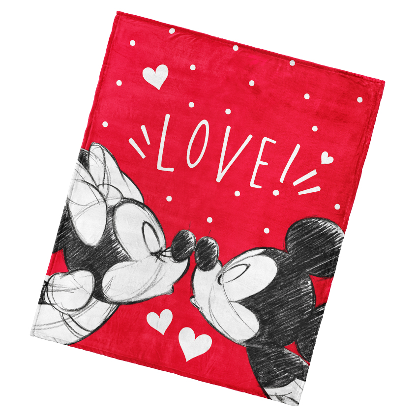 Detská deka Mickey a Minnie Mouse Love 130x160 cm - vyp