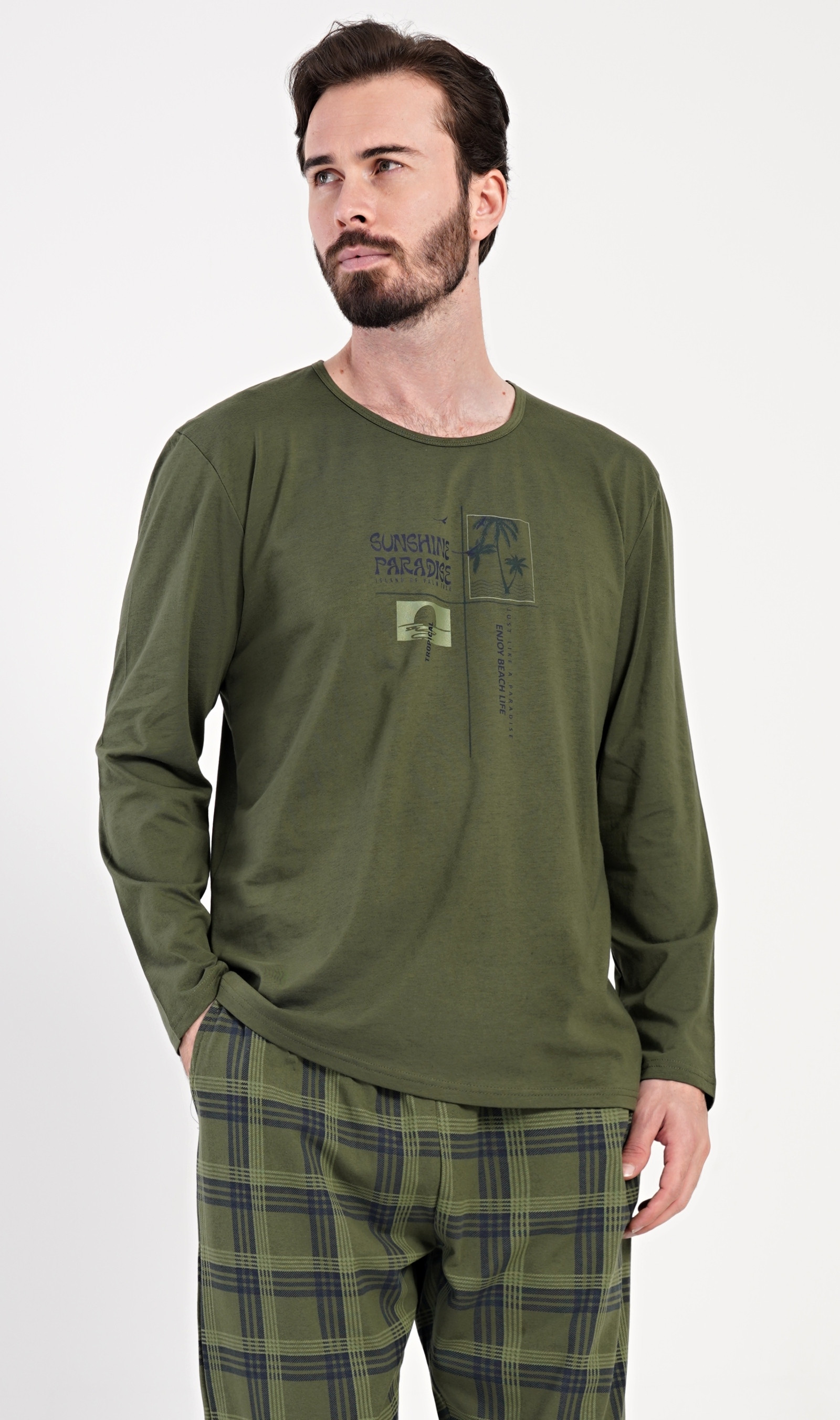 Pánske pyžamo dlhé Sunshine paradise Farba: Zelená, Veľkosť: 2XL