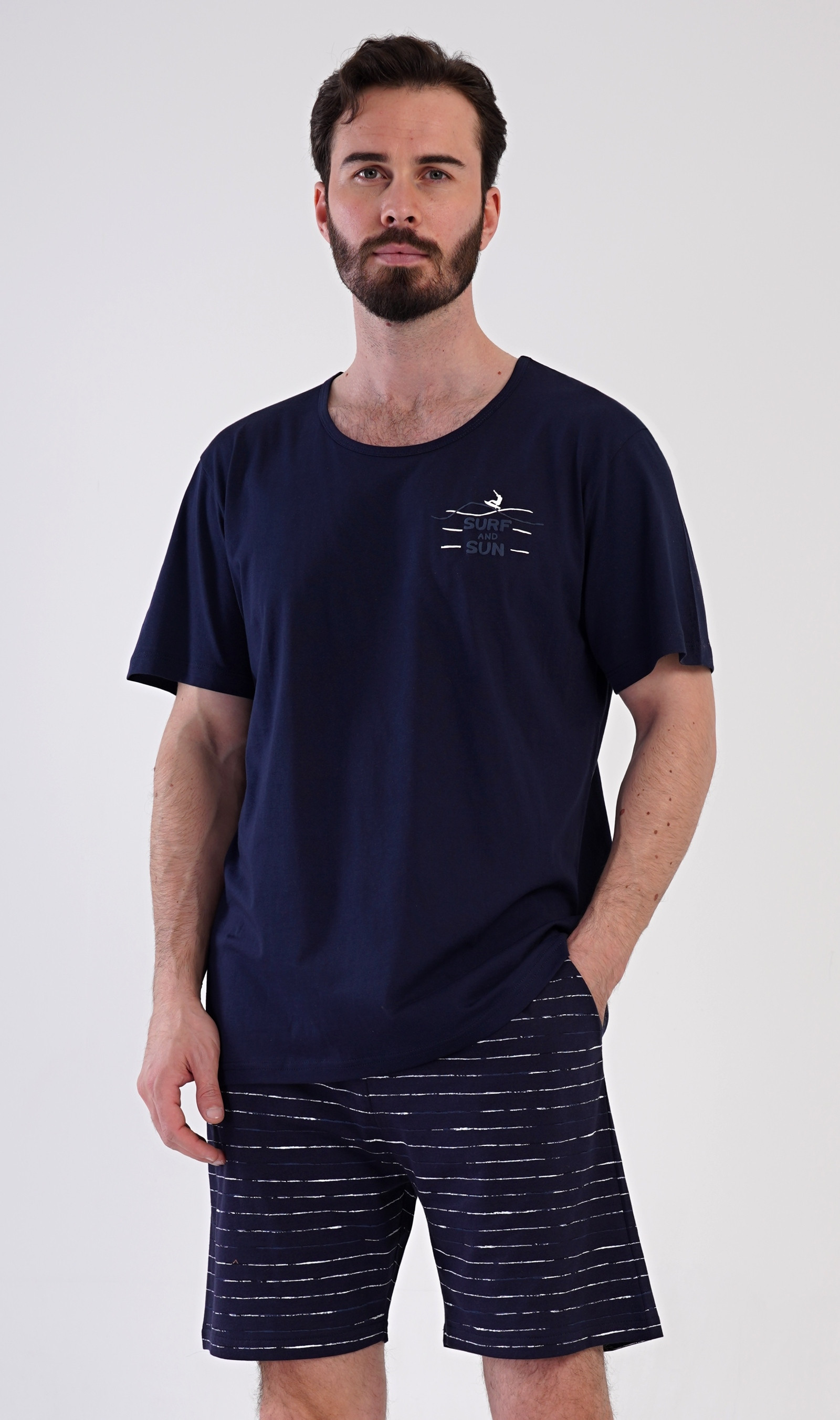 Pánske pyžamo šortky Surf Farba: Modrá - tmavo, Veľkosť: 2XL