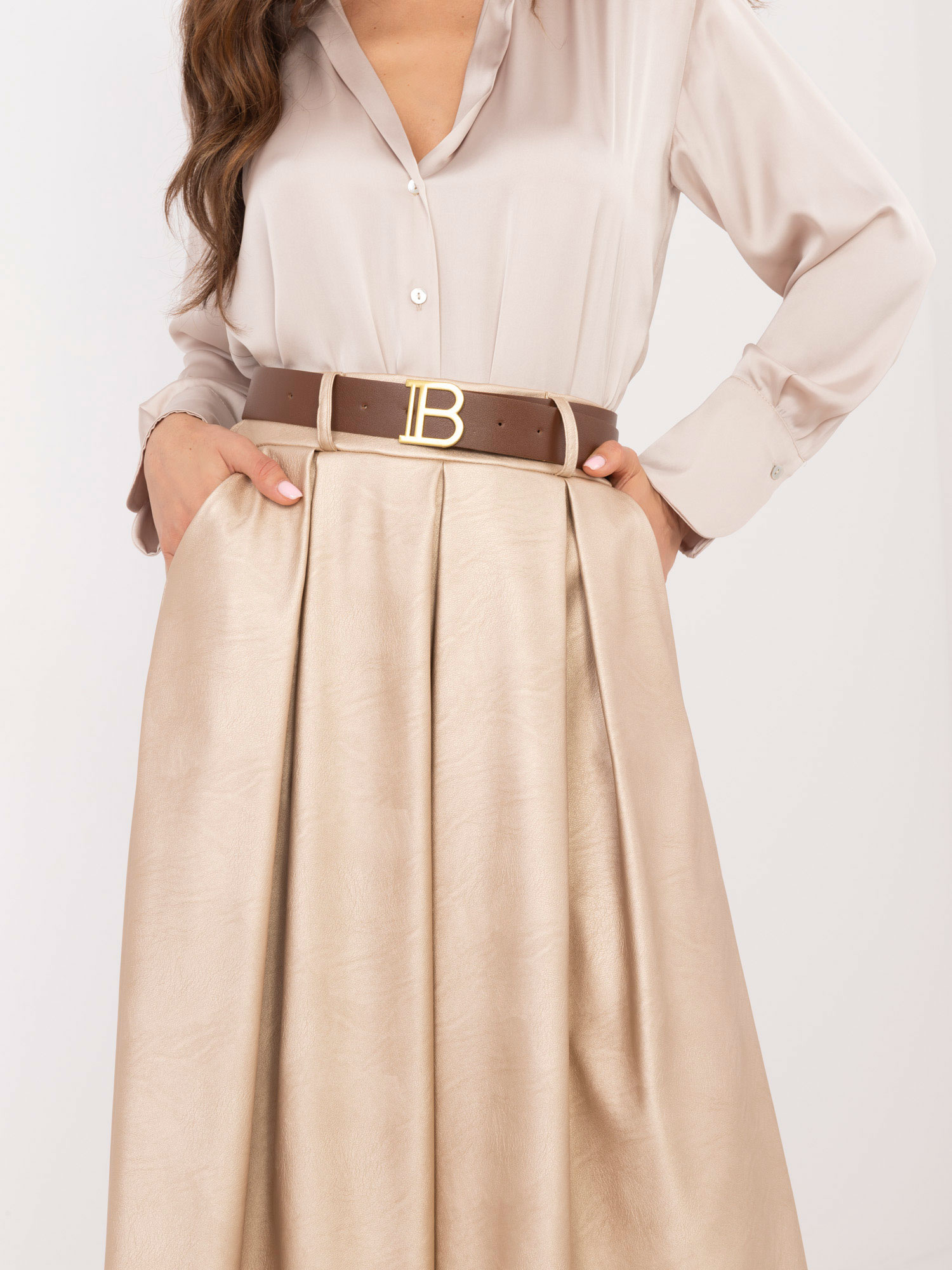 Dámska sukňa DHJ-SD-18760.06P ITALY MODA Farba: Strieborná, Veľkosť: UNI