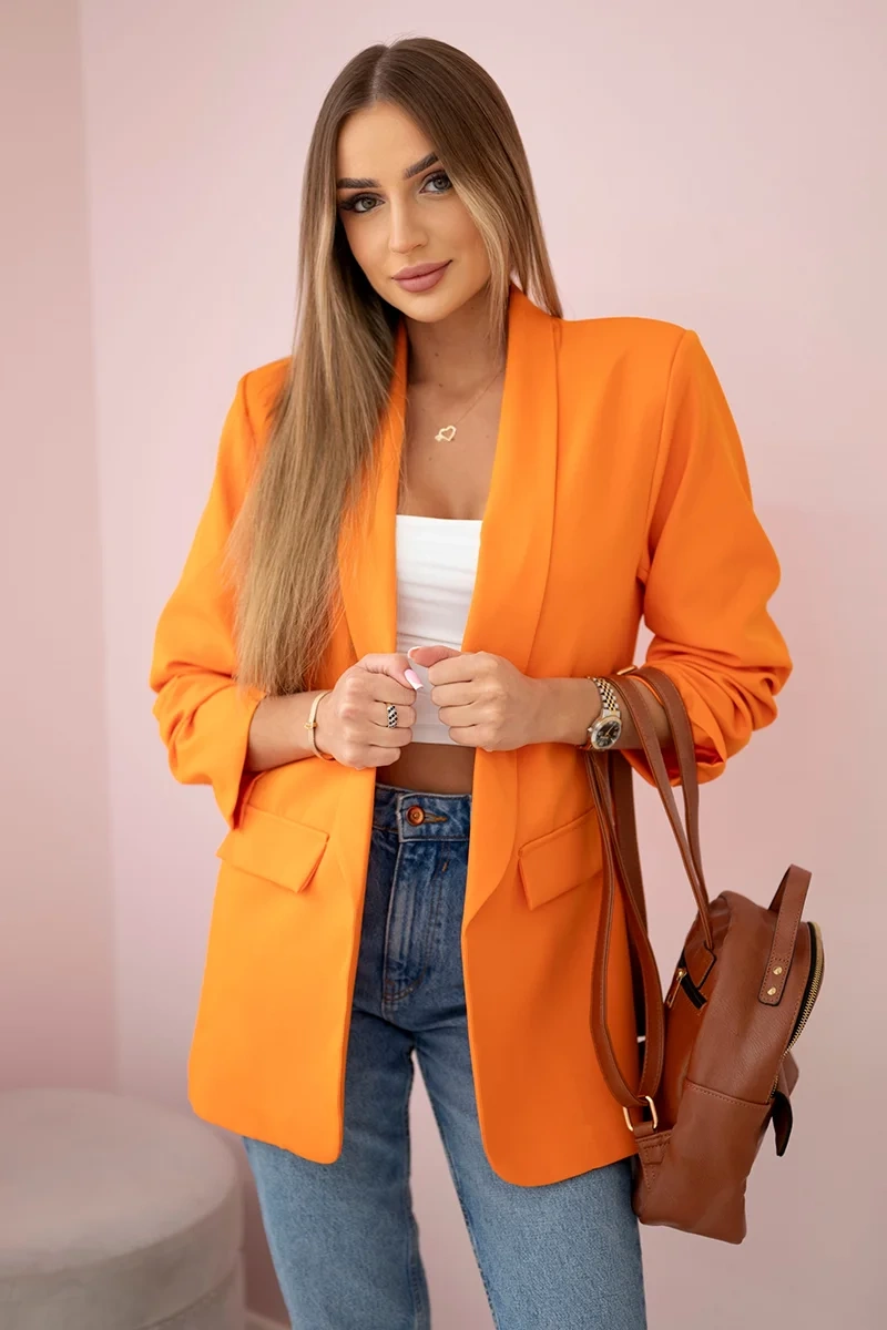Sako 9709 s elegantnou klopou Farba: Oranžová, Veľkosť: UNI