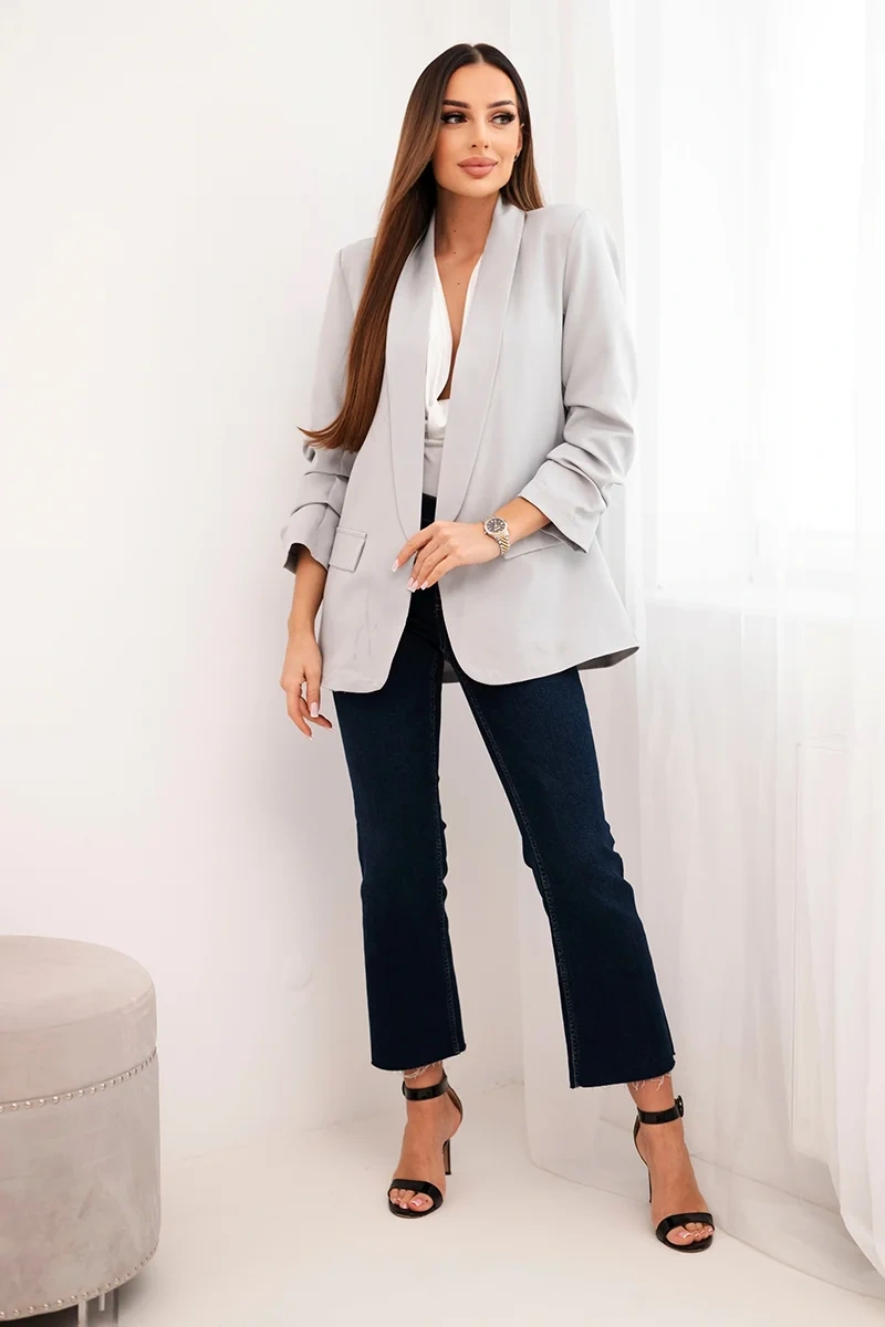 Sako 9709 s elegantnou klopou Farba: Sivá, Veľkosť: UNI