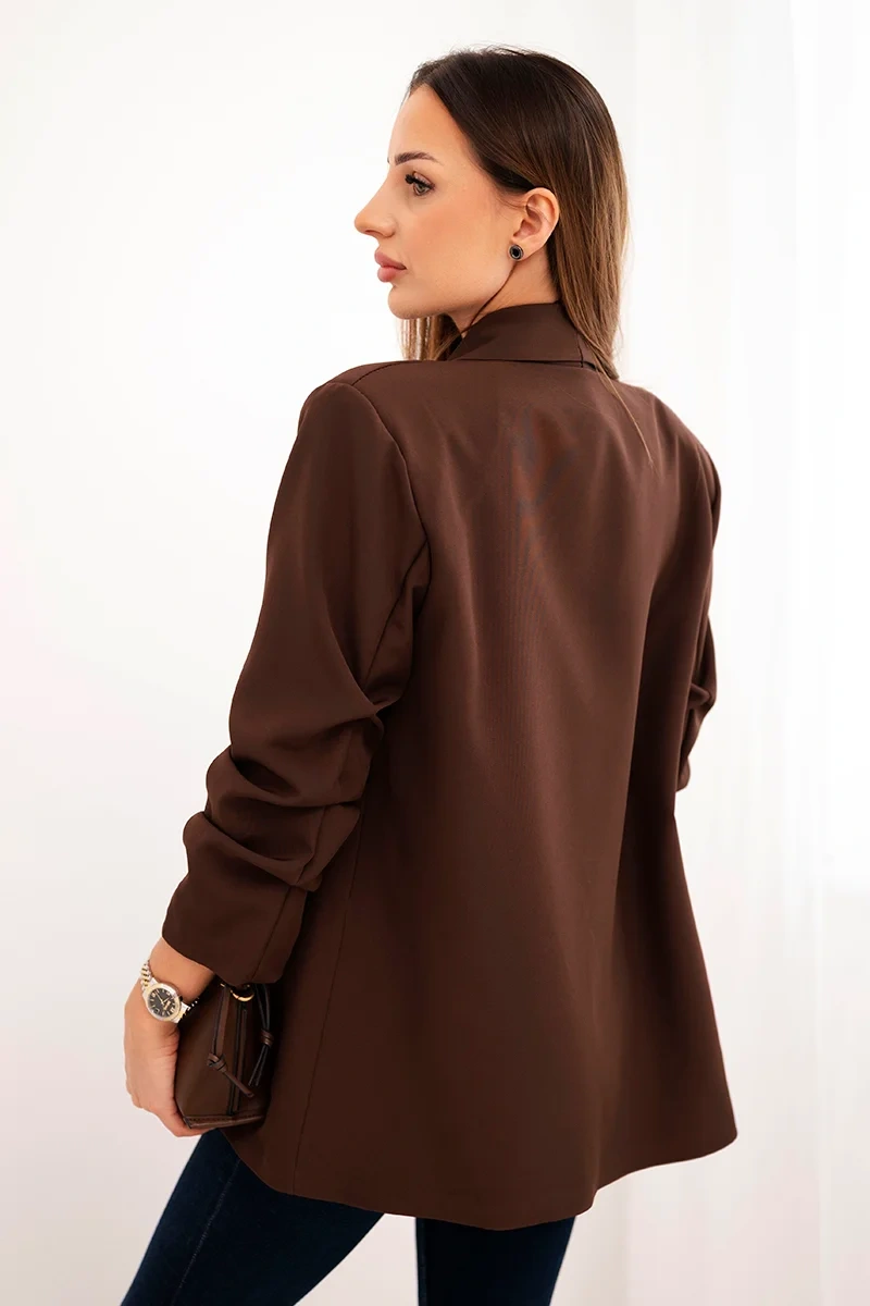 Sako 9709 s elegantnou klopou Farba: Hnedá, Veľkosť: UNI