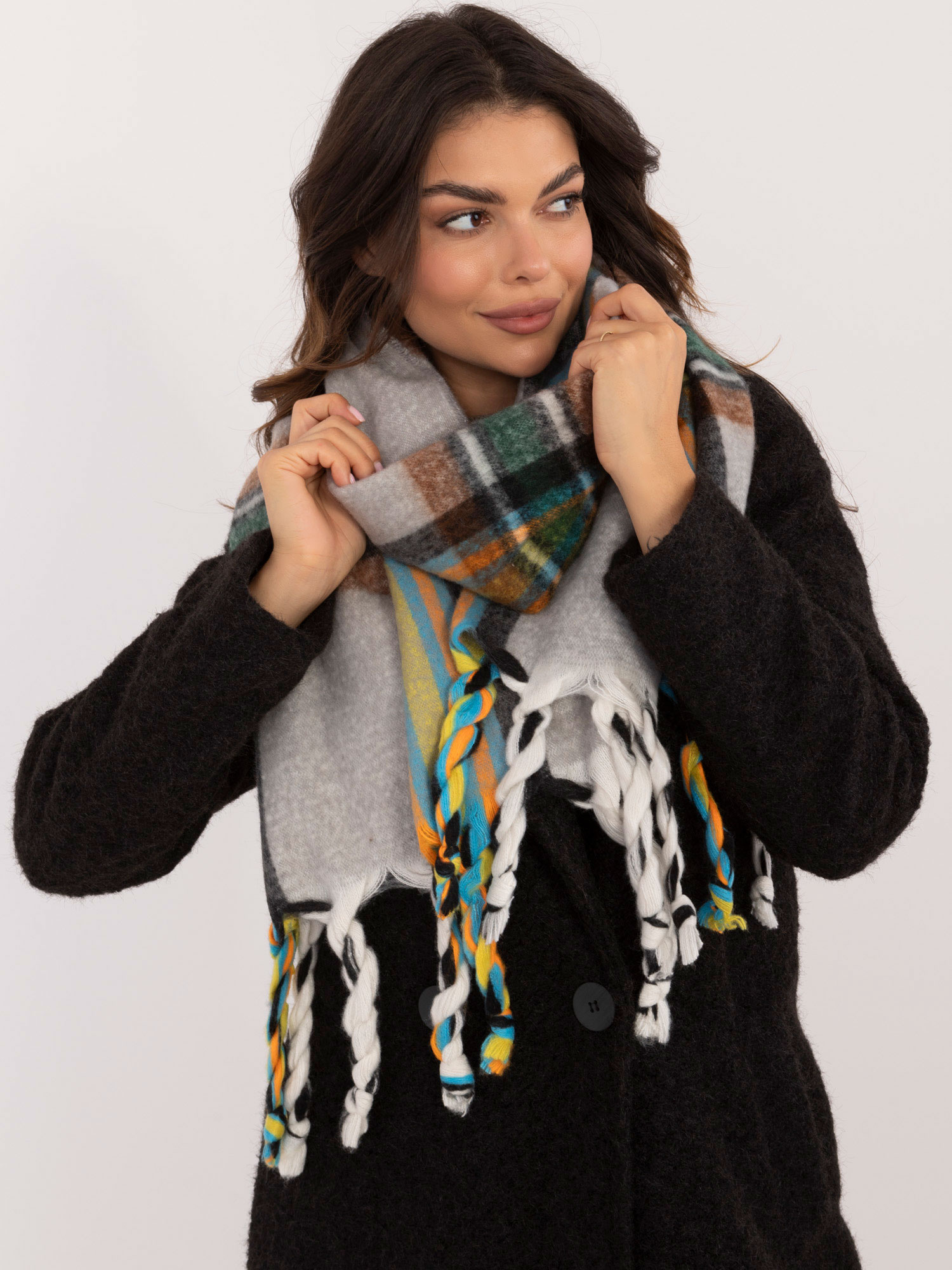 Szalik-AT-SZ-231501.03X-jasny fioletowy Farba: Sivá, Veľkosť: UNI