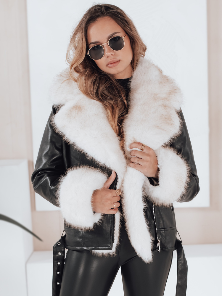 Dámska zimná bunda s kožuštekom GIRLROCK Dstreet TY5122 - výpredaj Farba: Béžová, Veľkosť: M