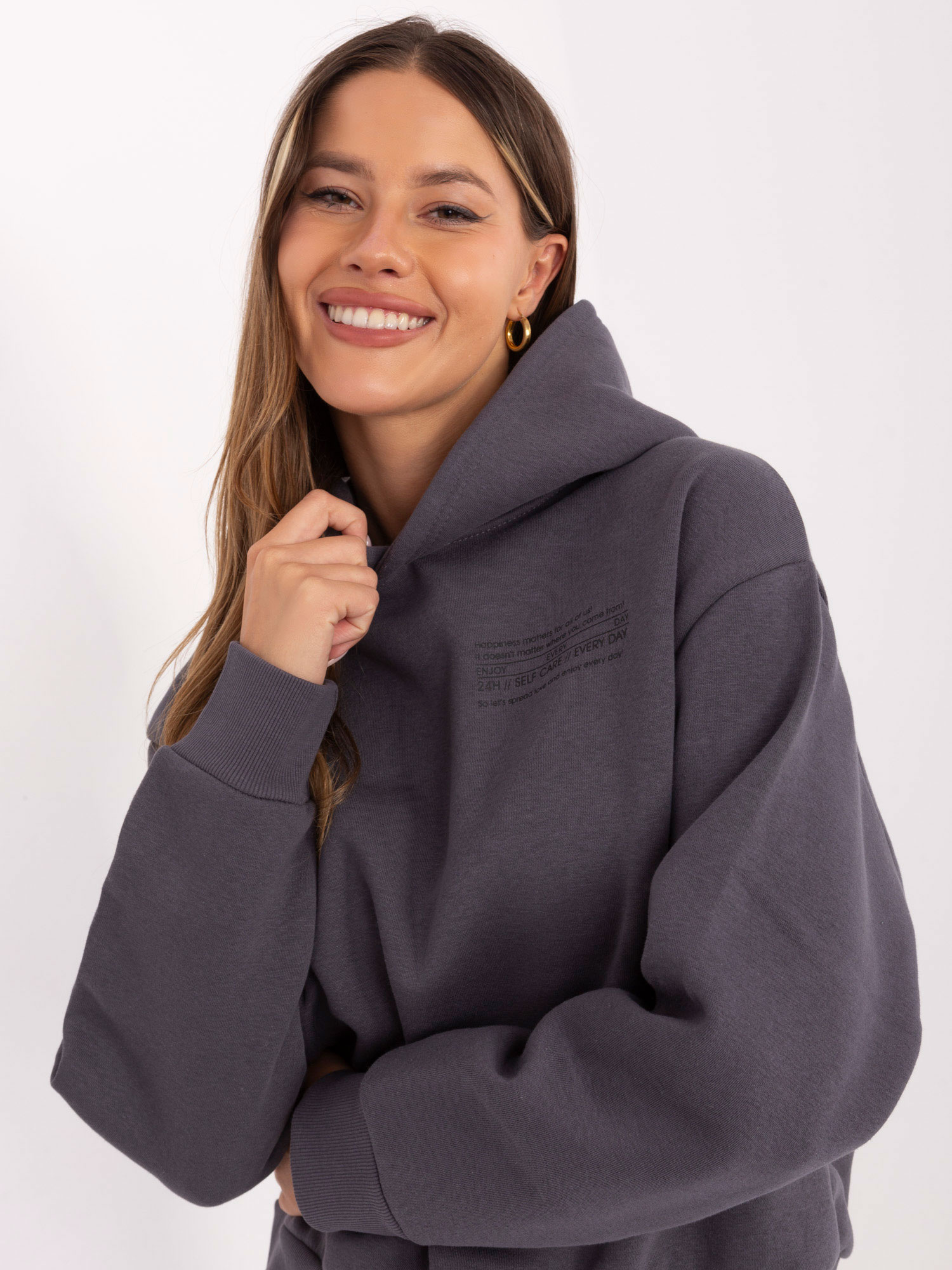 Mikina -D10600BI02450D4 - výpredaj Farba: Šedá - tmavo, Veľkosť: M