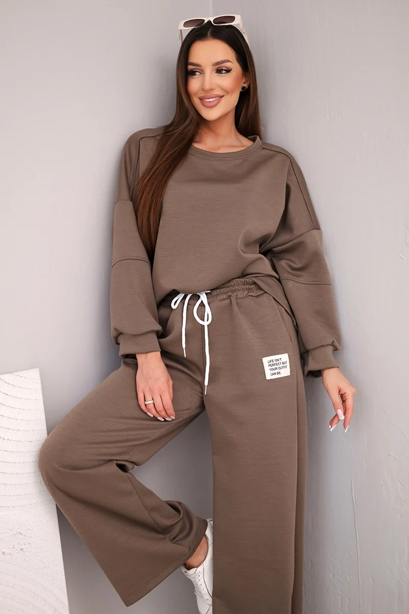 Dámsky komplet maslo mikina + nohavice Farba: Ružová, Veľkosť: UNI