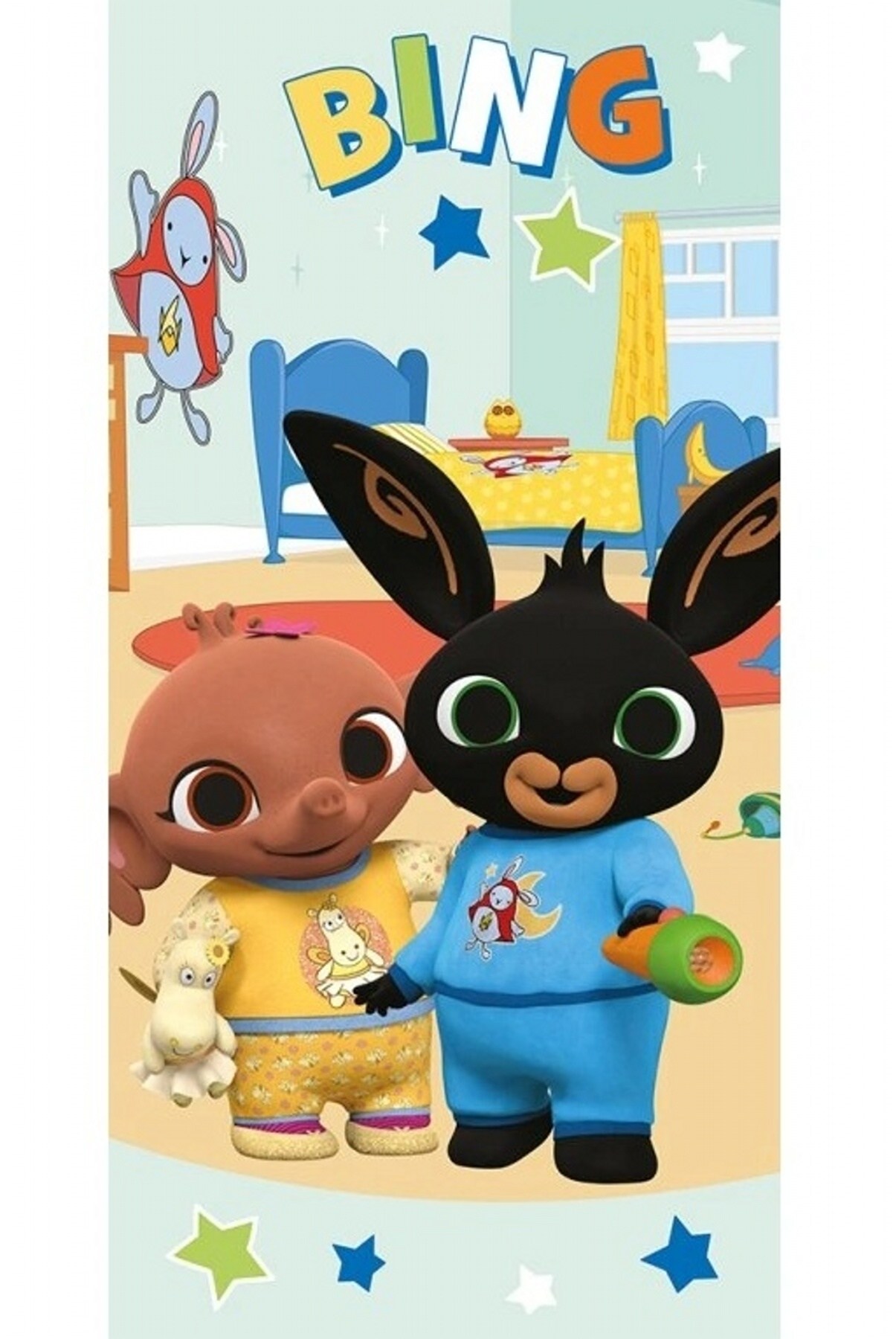 Uterák Bunny Bing a Sula v pyžame 70x140 cm