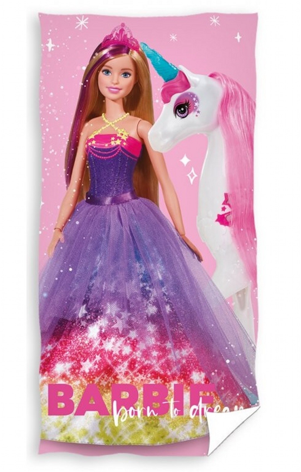 Osuška Barbie a Jednorožec Varianta: Uterák Barbie a jednorožec 70x140 cm
