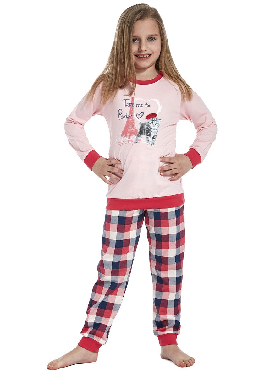 Dievčenské pyžamo Cornette "Take me to paris" KIDS 594/74 Farba: Ružová, Veľkosť: 110-116