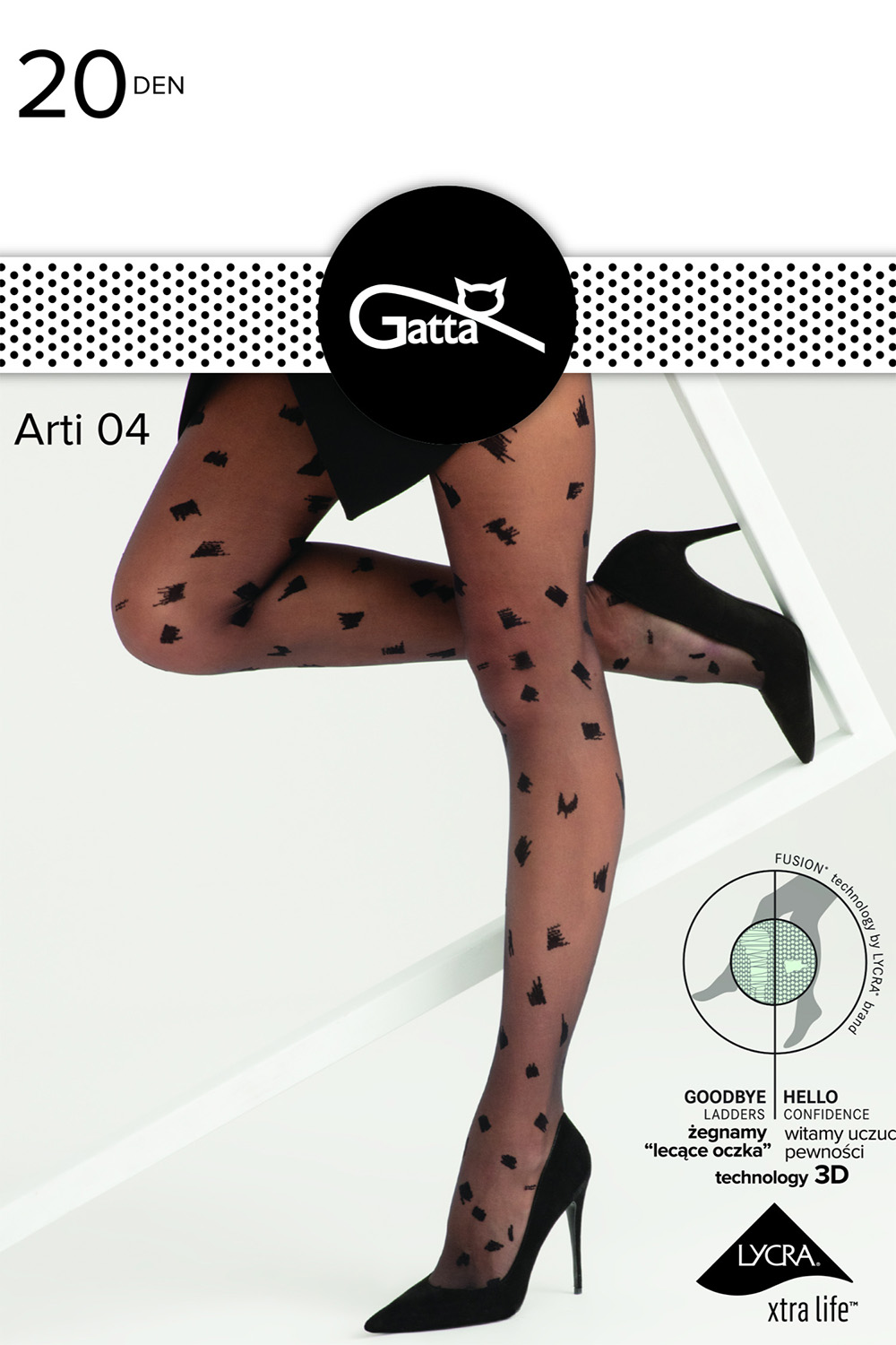 Silonkové pančuchy Gatta Arti 04 20 DEN Farba: Čierna, Veľkosť: S