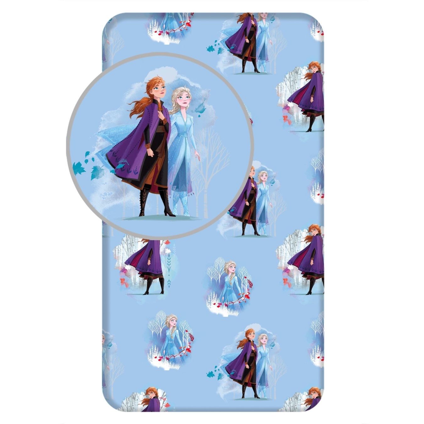 Prestieradlo Frozen 2 Blue leaves Varianta: List Frozen 2 Modré listy 90x200x25 cm