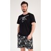 Pánské pyžamo šortky Live your life (Barva Černá, Velikost M)