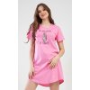 Dámska nočná košeľa s krátkym rukávom Flowers