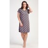 197720 2 damska nocni kosile s kratkym rukavem puntik barva hneda velikost xl