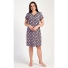 197720 5 damska nocni kosile s kratkym rukavem puntik barva hneda velikost xl