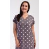 197720 7 damska nocni kosile s kratkym rukavem puntik barva hneda velikost xl