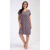 197720 8 damska nocni kosile s kratkym rukavem puntik barva hneda velikost xl