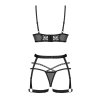 178775 4 obsessive blomentis 3 pcs set podprsenka tanga podvazkovy pas velikost xs s barva cerna