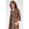 157184 1 damske domaci saty s trictvrtecnim rukavem leopard