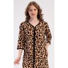 157184 2 damske domaci saty s trictvrtecnim rukavem leopard