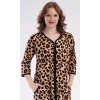 157184 3 damske domaci saty s trictvrtecnim rukavem leopard