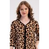 157184 4 damske domaci saty s trictvrtecnim rukavem leopard