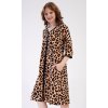 157184 6 damske domaci saty s trictvrtecnim rukavem leopard